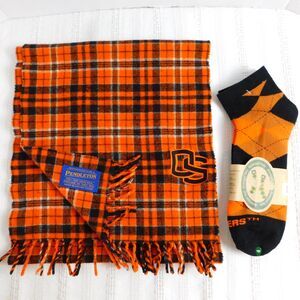 Oregon State University Pendleton Wool Scarf, Donegal Bay Socks Beavers OSU Lot